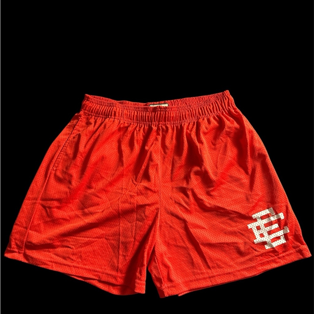 Eric Emanuel Orange Athletic Shorts with Breathable Design